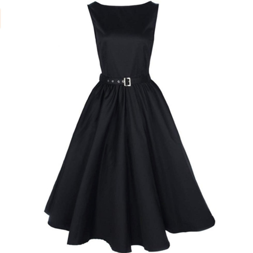 New 50s Black Retro Swing Pin Up Dress